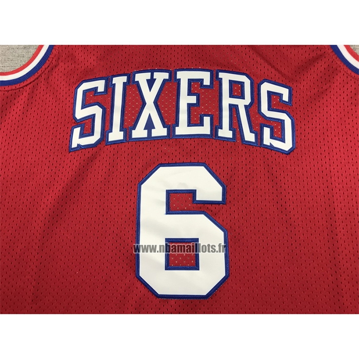 Maillot Philadelphia 76ers Julius Erving NO 6 Mitchell & Ness 1982-83 Rouge